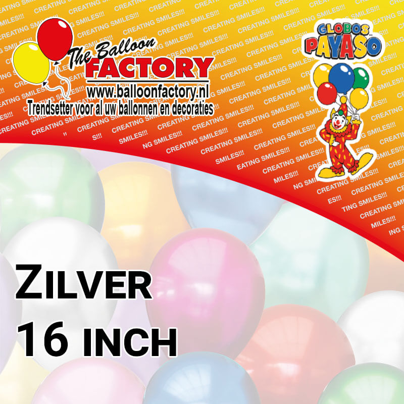 Folie Cijfers Zilver 16 inch