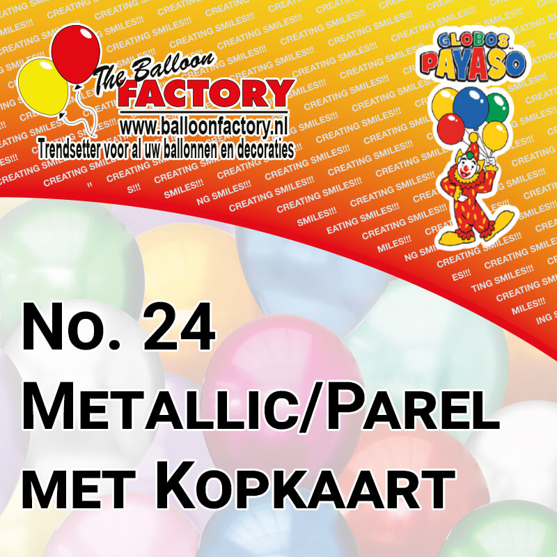 No 24 metallic of parel ballonnen met kopkaart